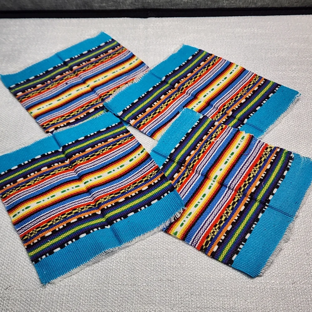 🔥 Mug Coasters Tea and Cookie Mats Set of 4 Cotton